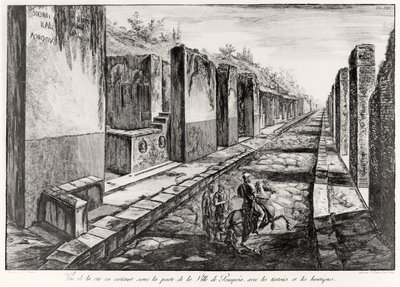 庞贝城的门户街景，由GB Piranesi的Antiquites de Pompeia，由Francesco Piranesi（1758-1810）1804雕刻而成 作者 乔凡尼·巴蒂斯塔·皮拉涅西