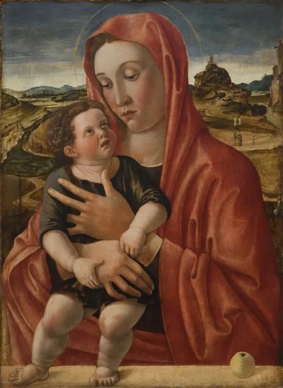 德语：Maria mit dem Kind, das auf einer Brüstung steht Madonna with Child 作者 乔凡尼·贝里尼（Giovanni Bellini）