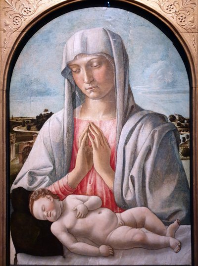 圣母抚摸熟睡的孩子 作者 乔凡尼·贝里尼（Giovanni Bellini）