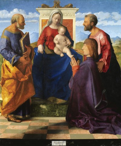 圣母子与圣人和捐赠者同在 作者 乔凡尼·贝里尼（Giovanni Bellini）
