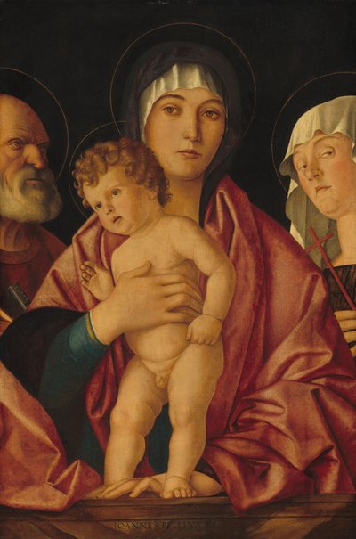有圣徒的圣母和圣婴，约14901500。 作者 乔凡尼·贝里尼（Giovanni Bellini）