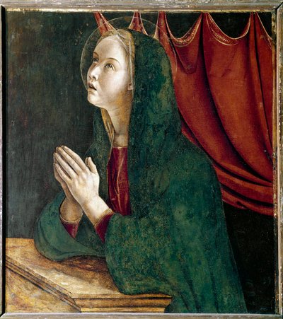 圣文森特-费里尔的多联画：报喜的圣女 乔瓦尼-贝里尼（Giovanni Bellini）（约1432-1516）1464-1468 Dim 72x67 cm威尼斯圣乔瓦尼和保罗教堂的绘画 作者 乔凡尼·贝里尼（Giovanni Bellini）