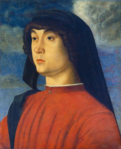 红衣青年肖像 作者 乔凡尼·贝里尼（Giovanni Bellini）