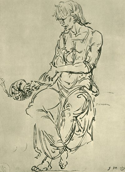 坐着天文仪器的人，十五世纪末，1943年。 作者 乔凡尼·贝里尼（Giovanni Bellini）