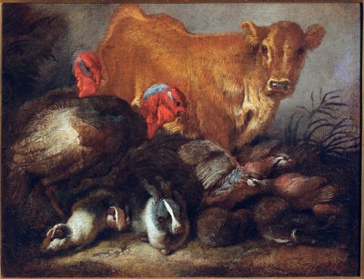 动物研究 牛、火鸡、兔子，Giovanni Benedetto Castiglione dit il Grechetto 作画（1610-1665）Dim.30x38.5 cm Genes，Musei di Strada Nuova 作者 乔凡尼·贝内代托·卡斯蒂廖内