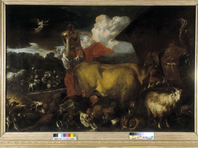 The entrance of the animals into the ark (oil on canvas) 作者 乔凡尼·贝内代托·卡斯蒂廖内