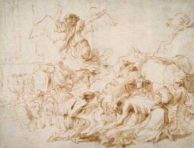 托比家族的天使，约1655年 作者 乔凡尼·贝内代托·卡斯蒂廖内