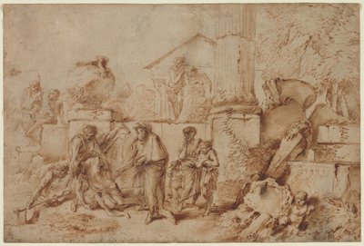 Tobit埋葬死者，1640年代。 作者 乔凡尼·贝内代托·卡斯蒂廖内