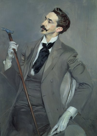罗伯特·德·蒙特斯奎欧伯爵（1855-1921）1897年（布面油画） 作者 乔凡尼·博尔迪尼（Giovanni Boldini）