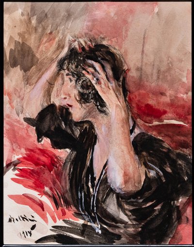 照镜子的女孩 作者 乔凡尼·博尔迪尼（Giovanni Boldini）