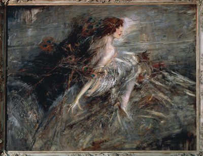意大利，罗马，Marchesa Luisa Casati的画像 作者 乔凡尼·博尔迪尼（Giovanni Boldini）