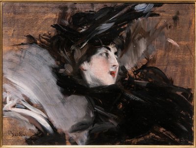 戴着帽子的女士 作者 乔凡尼·博尔迪尼（Giovanni Boldini）
