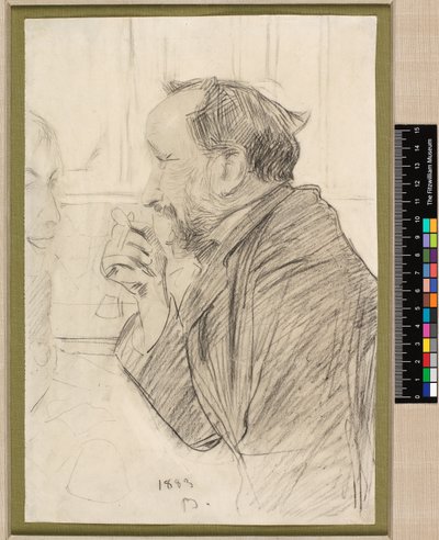 埃德加-德加在咖啡桌前的画像 作者 乔凡尼·博尔迪尼（Giovanni Boldini）
