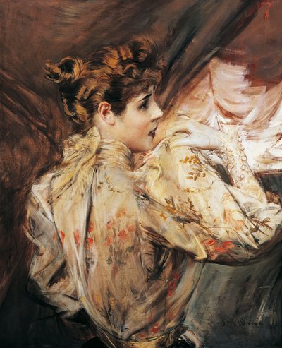 埃莱奥诺拉·杜斯的肖像（维杰瓦诺 1858 年 - 匹兹堡 1924 年），意大利女演员，乔瓦尼·博尔迪尼（Giovanni Boldini）的画作（1842-1931 年） 作者 Giovanni Boldini