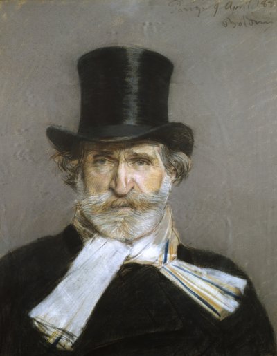 朱塞佩威尔第的肖像，1880年代（纸上粉彩） 作者 乔凡尼·博尔迪尼（Giovanni Boldini）
