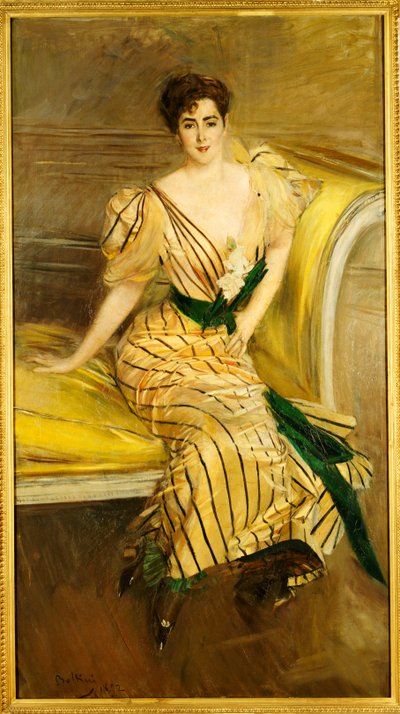 约瑟芬娜夫人的画像Alvear de Errazuriz，1892年 作者 乔凡尼·博尔迪尼（Giovanni Boldini）