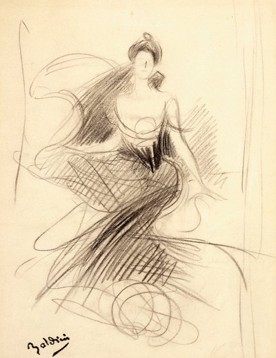 X夫人的画像， 作者 乔凡尼·博尔迪尼（Giovanni Boldini）