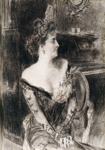 X夫人肖像，约1901-1902年 作者 乔凡尼·博尔迪尼（Giovanni Boldini）