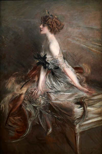 玛尔特-露西尔-比贝斯科公主肖像 作者 乔凡尼·博尔迪尼（Giovanni Boldini）