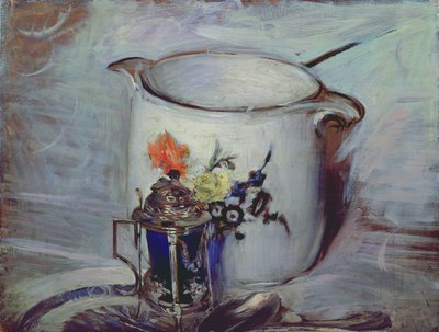 与芥末罐和投手的静物画 作者 乔凡尼·博尔迪尼（Giovanni Boldini）