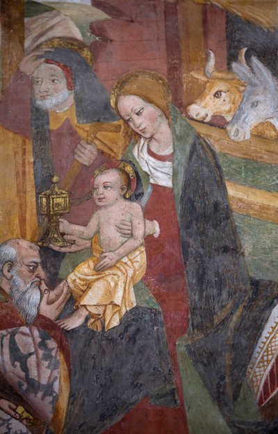 三王的崇拜，c.1492（细节3702450） 作者 乔凡尼·卡纳维西奥（Giovanni Canavesio）