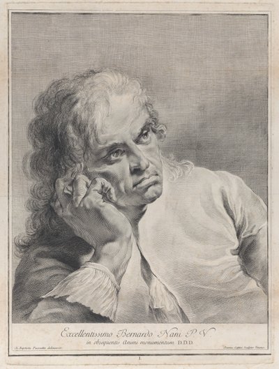 忧郁的男人将头靠在手上，1743年。 作者 乔瓦尼·卡蒂尼