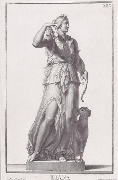 戴安娜雕像，1734年。 作者 乔凡尼·多梅尼科·坎皮利亚