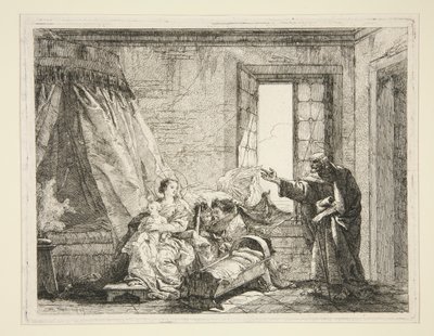约瑟夫向玛丽宣布离开的命令，选自《飞往埃及》（Idee pittoresche sopra la fuga in Egitto）系列 作者 乔瓦尼·多梅尼科·蒂埃波罗