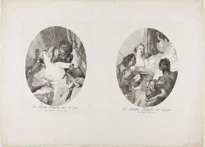 塔昆、卢克丽缇娅和克利奥帕特拉获赠礼物 作者 Giovanni Domenico Tiepolo