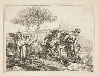 抱着孩子的圣母》，选自《飞往埃及》（Idee pittoresche sopra la fuga in Egitto）系列 作者 乔瓦尼·多梅尼科·蒂埃波罗