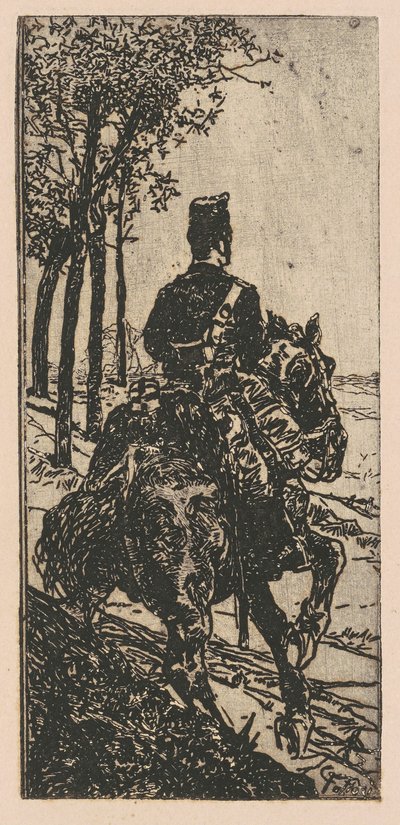 马背上的炮兵 作者 乔凡尼·法托里（Giovanni Fattori）