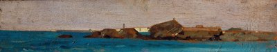 蓝色的大海，约 1865 年（木板油画） 作者 乔凡尼·法托里（Giovanni Fattori）