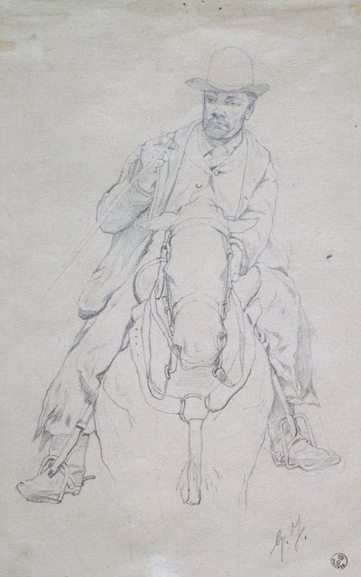 马背上的巴特罗（托斯卡纳牛仔） 作者 乔凡尼·法托里（Giovanni Fattori）