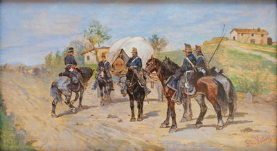 休息中的骑兵 作者 乔凡尼·法托里（Giovanni Fattori）