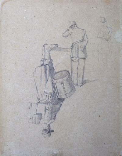 鼓手和两名士兵 作者 乔凡尼·法托里（Giovanni Fattori）