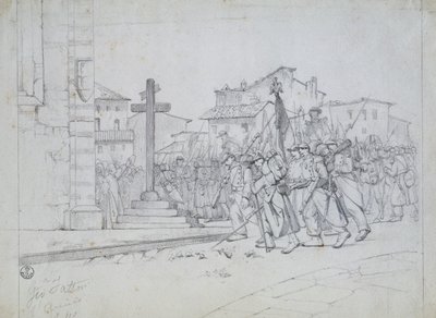 法国军队在里窝那的入口处 作者 乔凡尼·法托里（Giovanni Fattori）