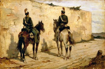 意大利，比耶拉，轻骑兵的画作 作者 乔凡尼·法托里（Giovanni Fattori）