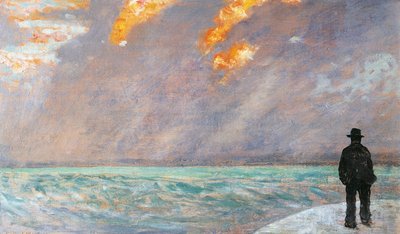 意大利，佛罗伦萨，海上日落 作者 乔凡尼·法托里（Giovanni Fattori）