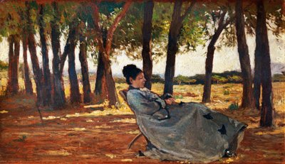 Martelli Castiglioncello女士，约1867年，由Giovanni Fattori（1825-1908）创作，油画板，20x33厘米 作者 乔凡尼·法托里（Giovanni Fattori）