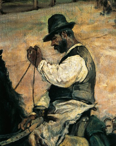 约1887年，乔瓦尼-法托里（1825-1908）在马雷玛为年轻公牛做标记，86x172厘米，细节图 作者 乔凡尼·法托里（Giovanni Fattori）