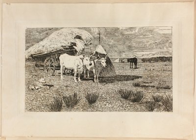 牛和马车（马雷马） 作者 乔凡尼·法托里（Giovanni Fattori）