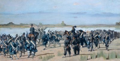 通过明乔河，乔万尼-法托里（1825-1908）的作品。 作者 乔凡尼·法托里（Giovanni Fattori）