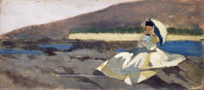 景观中的坐着的女士 作者 乔凡尼·法托里（Giovanni Fattori）