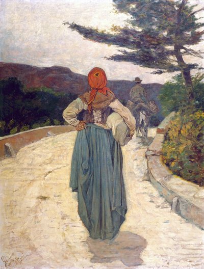 白色之路，约 1887 年（布面油画） 作者 乔凡尼·法托里（Giovanni Fattori）