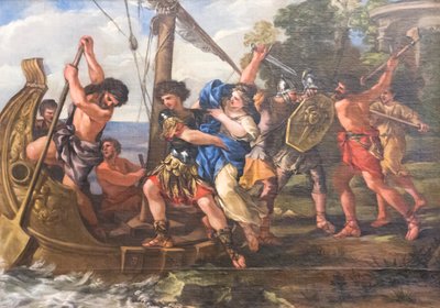 海伦被绑架 作者 乔瓦尼·弗朗切斯科（1610-62）罗曼内利