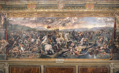 Bataille du pont Milvius - Milvian桥之战 - Penni, Gianfrancesco (1496-1528) - 1517-1524 - 壁画 - 教廷宫，梵蒂冈 作者 乔万尼·弗朗切斯科（c.1488-1528）彭尼