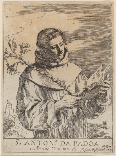 帕多瓦的圣安东尼 作者 Giovanni Francesco Barbieri 叫 Guercino