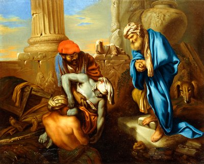 托比（Tobit）违抗塞纳切里卜（Sennacherib）的命令埋葬死者， 作者 乔凡尼·弗朗切斯科·卡斯蒂廖内