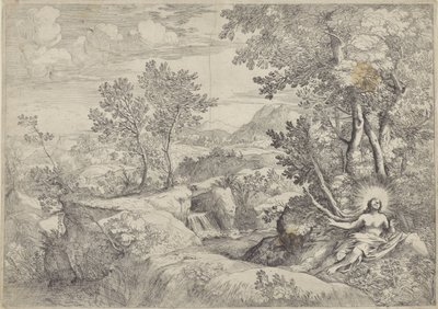 忏悔的抹大拉的马利亚的风景画 作者 乔瓦尼·弗朗切斯科·格里马尔迪
