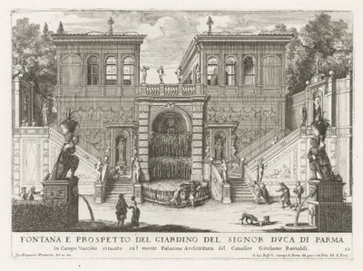 Farnesische Tuinen te Rome
帕尔马公爵花园的字体和花坛（......）（物品上的标题）
罗马的字体、宫殿和花园（系列标题）
Fonteinen in de paleizen en tuinen van Rome（系列标题） 作者 乔瓦尼·贾科莫·德罗西